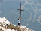 Monte Cimacuta na vrhu, na drugi strani znano smučišče Forni di Sopra